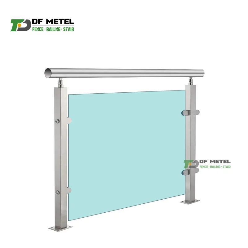 DF Австралийский проект садовые перила Балконная лестница из нержавеющей стали металлический дизайн бескаркасные тонированные стеклянные алюминиевые балюстрады