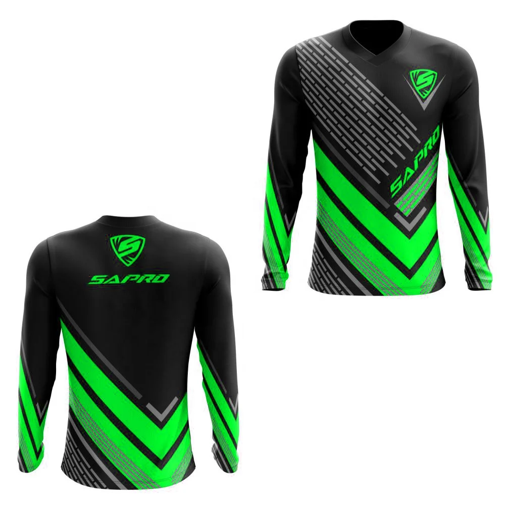 Durable Jersey Biking Wear Appareling Moto Style Jersey for Rider Boot Rider Performance Motocross Jersey Custom Neon Green
