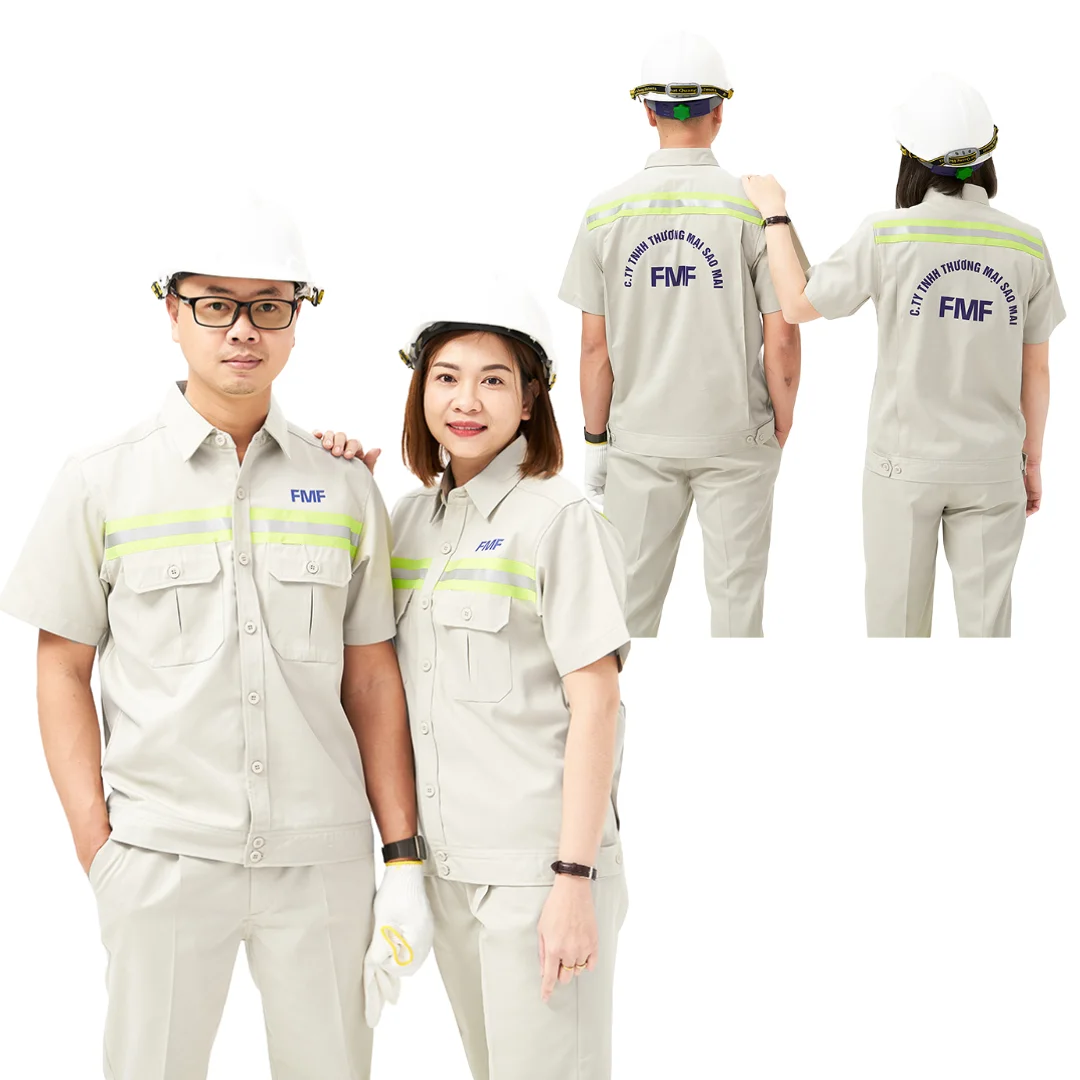 HOT SELLING construction clothes worker security guard shirt workwear oil/gas/car wash uniform breathable - FMF uniform factory