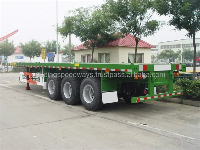 Flatbed semi trailer pan trailer 70ton color 40foot trailer for container cheap price for sale in Zambia