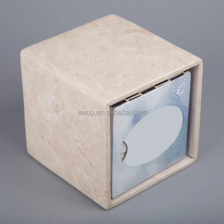 Natural Champagne Marble Square Tissue Box Holder