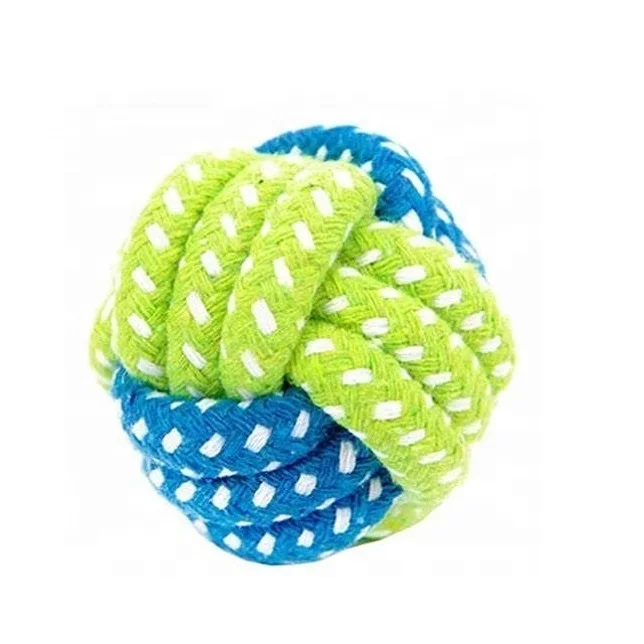 Latest Dog Chews Cotton Rope Knot Ball Toys Durable Rope Ball Tooth Cleaning Pet Toy Products Exporter From India