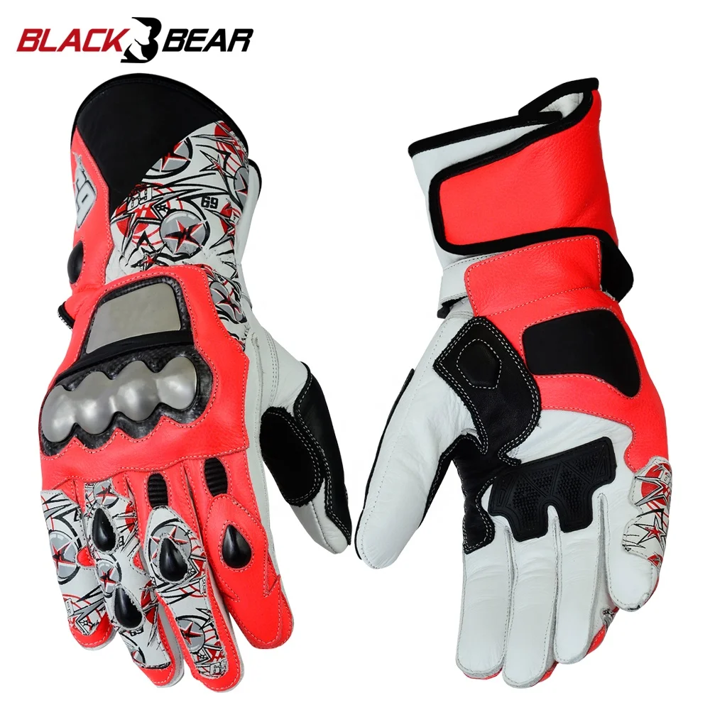 OEM custom Genuine Leather Motorcycle Gloves Carbon Protect Motorbike Gloves Driving Racing Riding Gloves MBG-0006