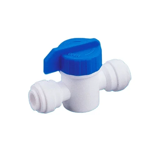 Inline Shut Off Ball Valve 1/4 inch OD Tubing&Hose&Pipe Use Plastic Quick Connect Fittings for Water Purifier RODI System