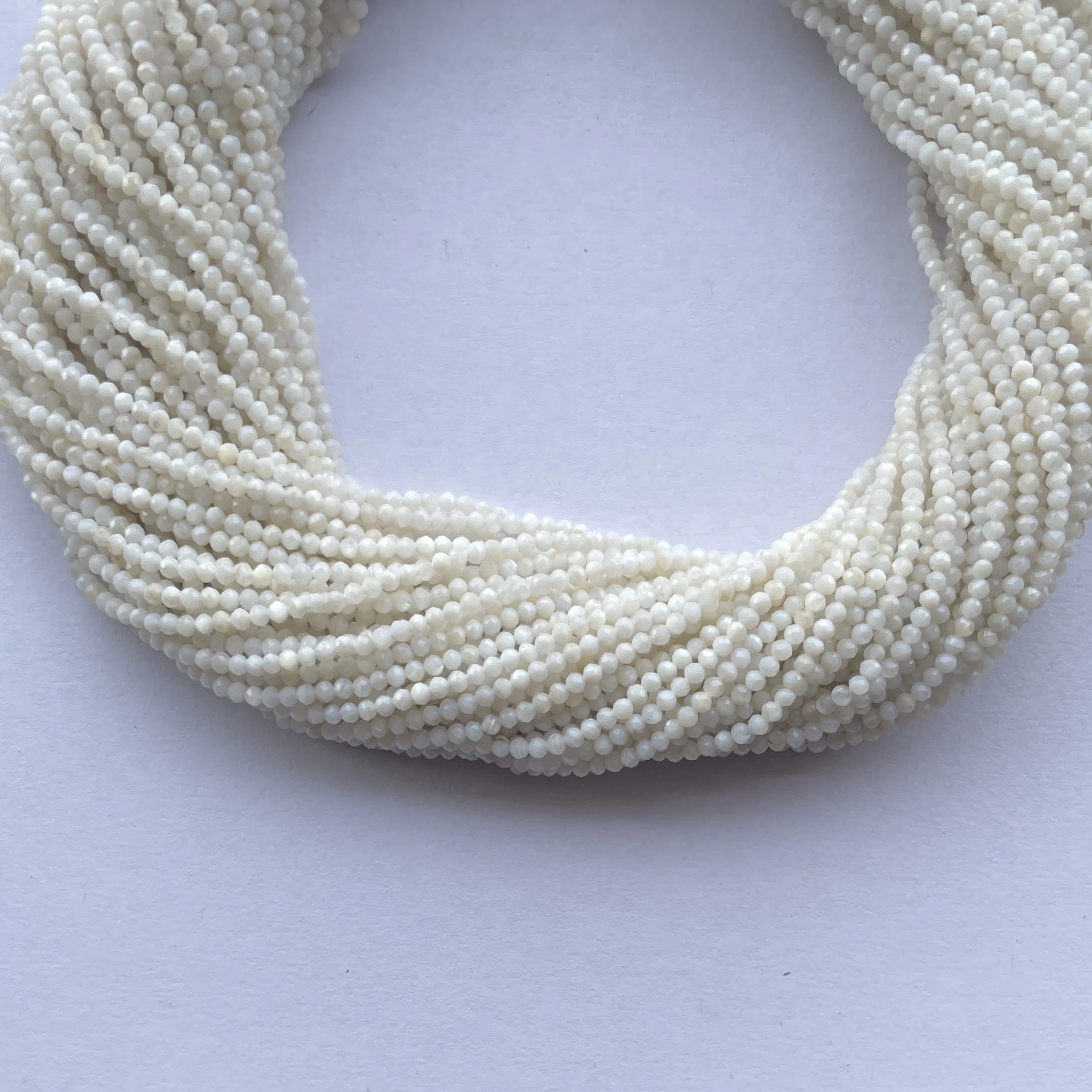2mm, 3mm Natural Micro Mother of Pearl Faceted Gemstone Beads Strand Buy Online Shop Direct From Wholesaler At Best Price