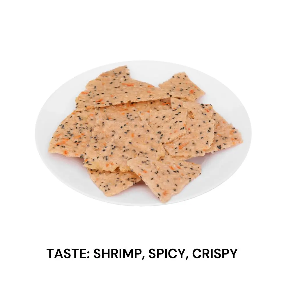 Simple Fast Food Shrimp Snack Organic Snack Baked Sesame Rice Paper Mix Shrimp Packing 2 Pieces Bag Use after unpacking