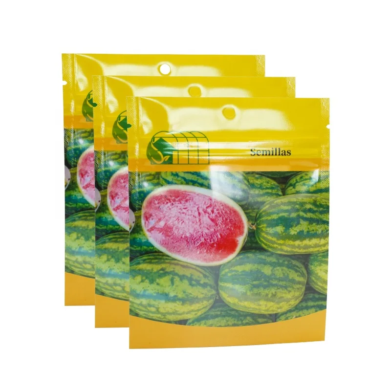Custom 3 Side Sealed Biodegradable Plastic Bags Holographic Mylarbag With Ziplock and Repeatable Sealing for Fruit Seeds