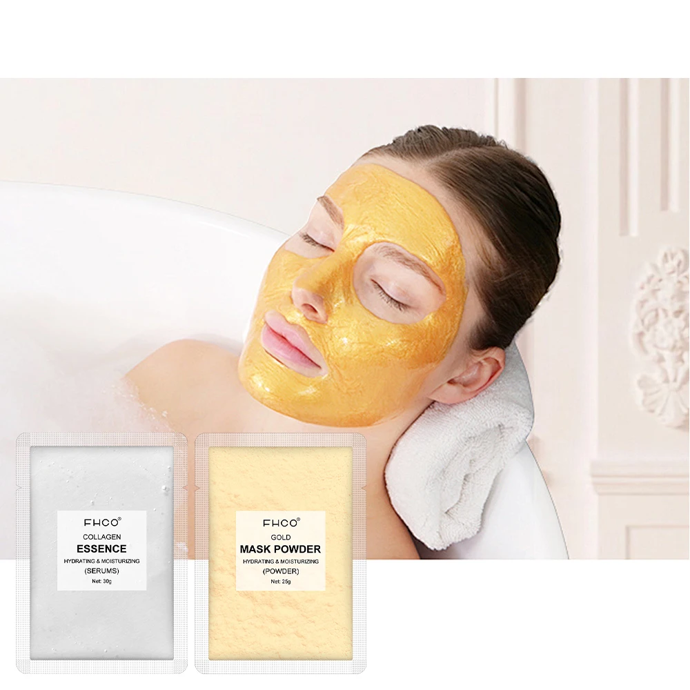 Custom Hydrating Moisturizing 24k Gold Face Water Soluble Collagen Face Mask Private Label Refreshing Gold Collagen Face Mask