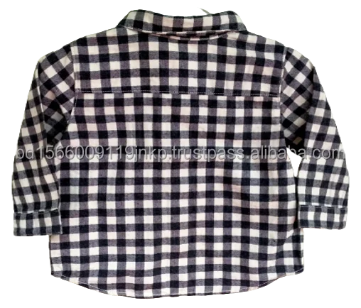 Boys Kids Custom Shirt With Plaid Design For Boys Top Quality Baby Casual Shirts Manufacture from Bangladesh Wholesale Price
