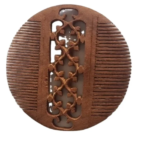 2021 World best selling products pocket wooden beard comb with leather case sandalwood beard comb For Sale