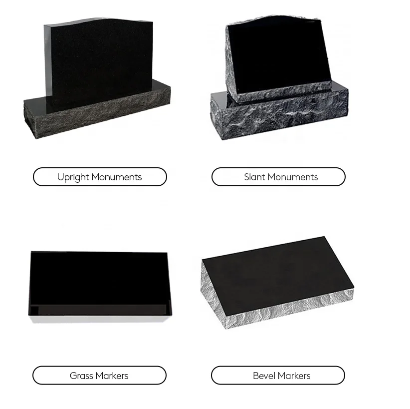 Completely star  Black granite monument and tombstone