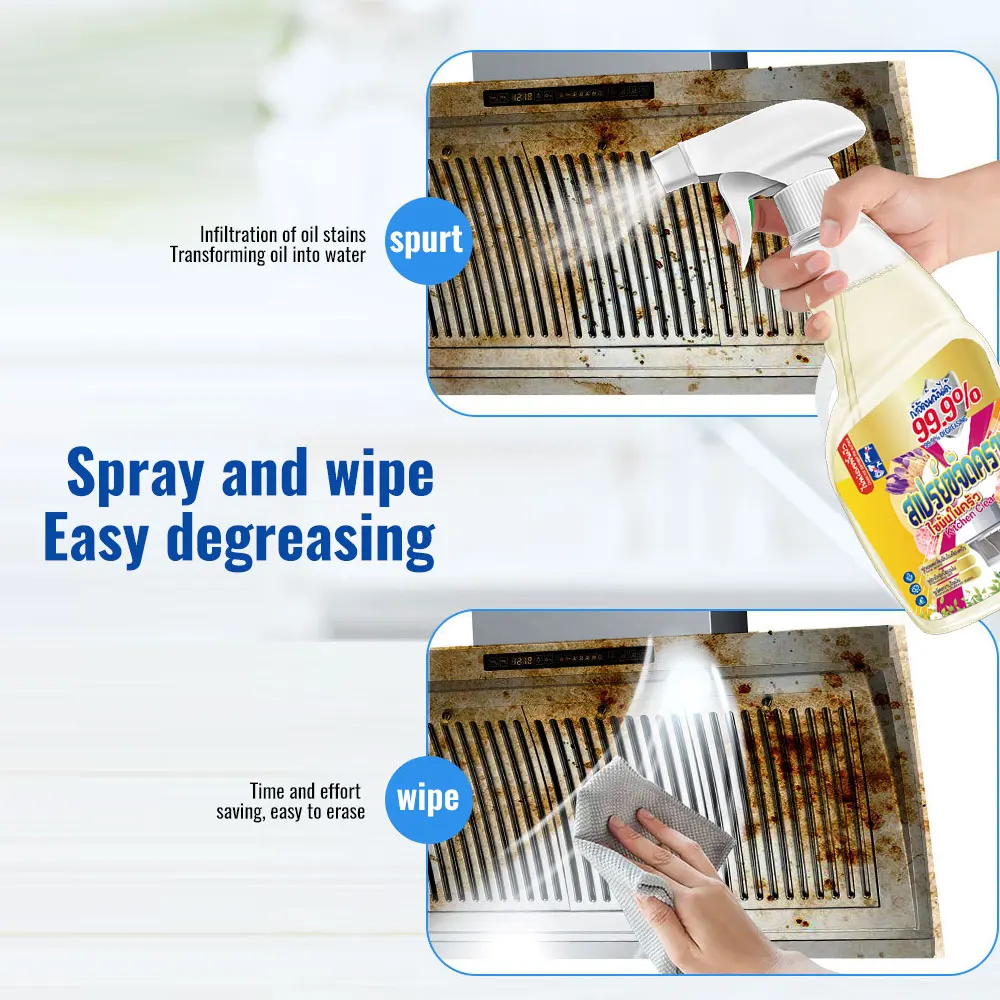 Foam Stove Oven Oil Stain Cleaning Agent Super Effective Decontamination Oil Cleaner Spray Detergent Cleaning Foam Stove Oven