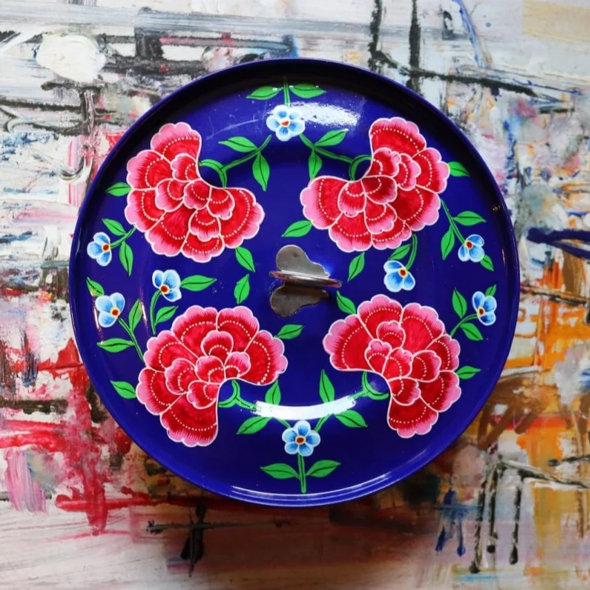 Indian Masala Box Antique Design 7 Cup Spice Container with Lid , Indian spice box, steel spice box