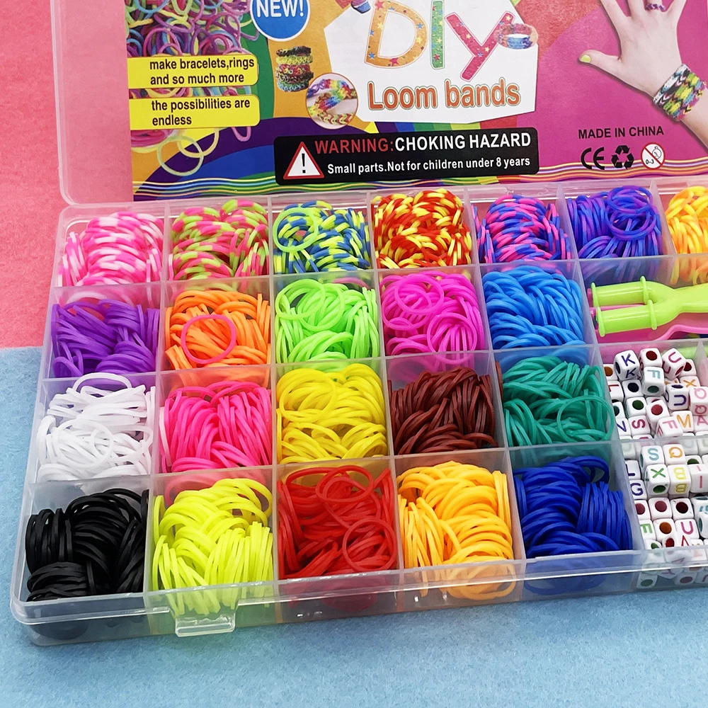 1500 Pieces Handcraft Loom Rubber Bands Weaving DIY Friendship Bracelet Making Kits for Girls