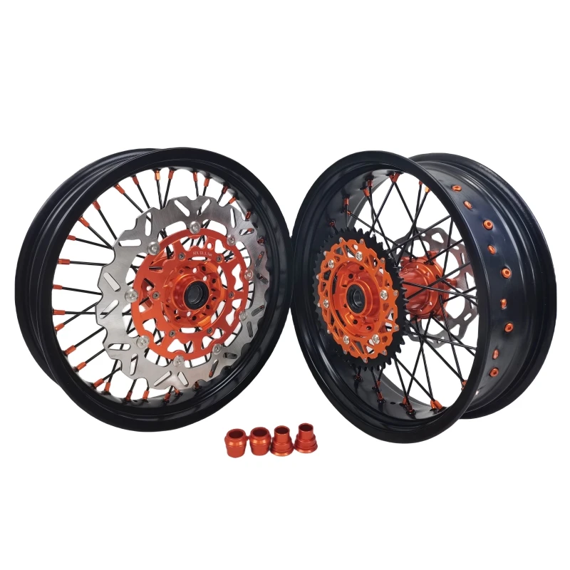 New Design Motorcycle Supermoto Modified Wheels CNC Wheel Hub 16 17 Inch Rims with Disk Brake For KTM