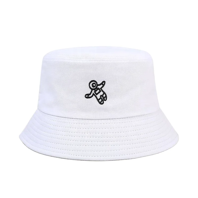 Wholesale Unisex Custom Embroidery Logo Cotton Travel Solid Outdoor Flat Top Wide Brim Kids Fisherman Bucket Hat