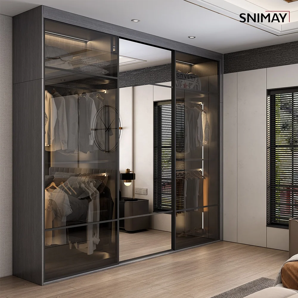 Snimay Custom Walking in Solid Wood Portable Closet Cabinets Set Bedroom Furniture