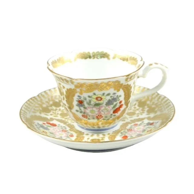 Hot Selling Traditional Arita Ware Coffee Cup & Saucer Set with Ergonomic Handle Versailles Tea Cup & Saucer Set