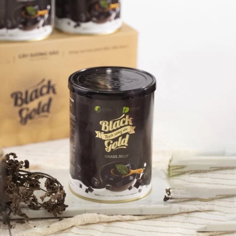 Ready to Eat for mixing with loss weight tea Taiwan High Technology Producing Black Gold Grass Jelly instant jelly in can