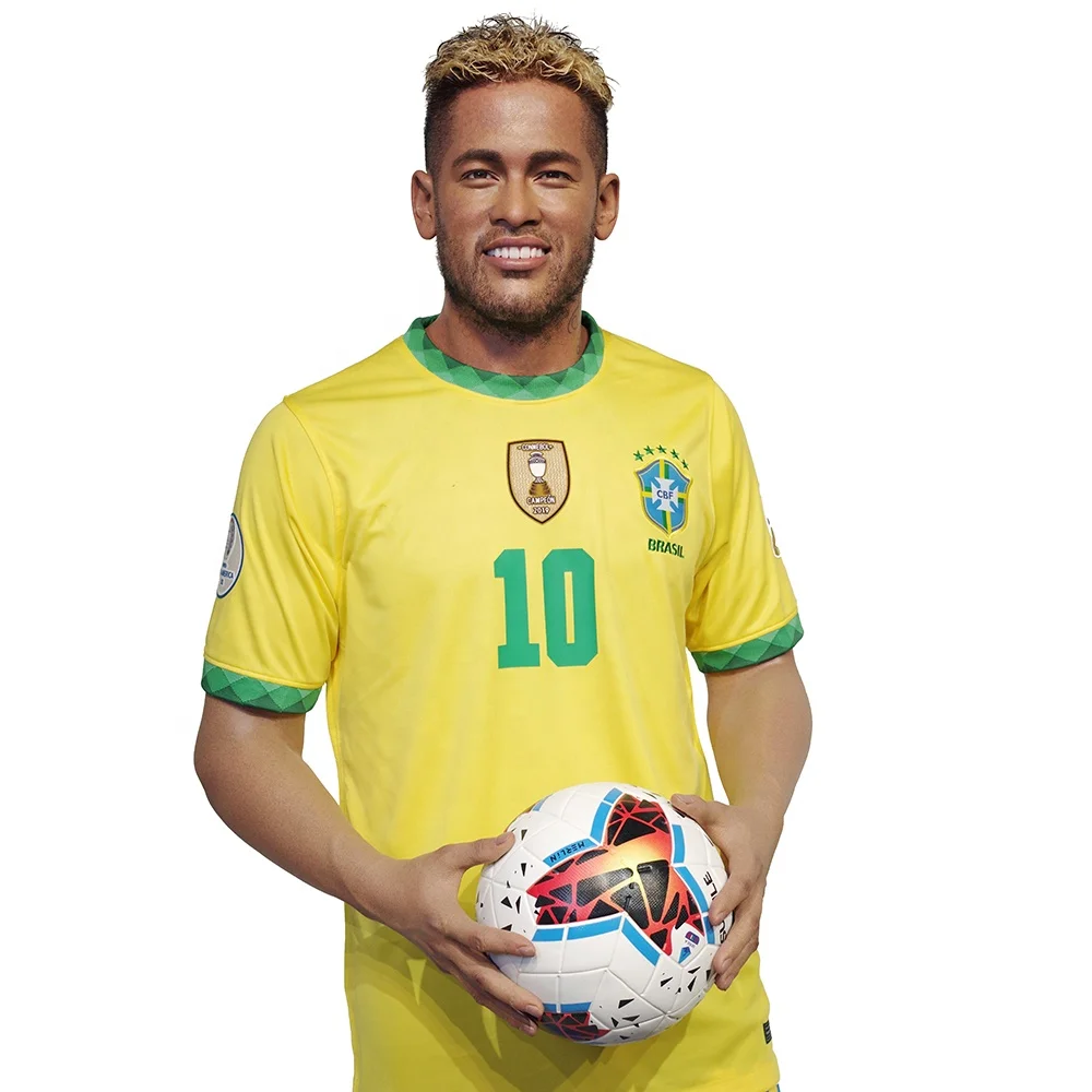 Custom Made Brazil Famous Soccer Star Life Size Wax Statue Celebrity Waxwork Figure for Sale