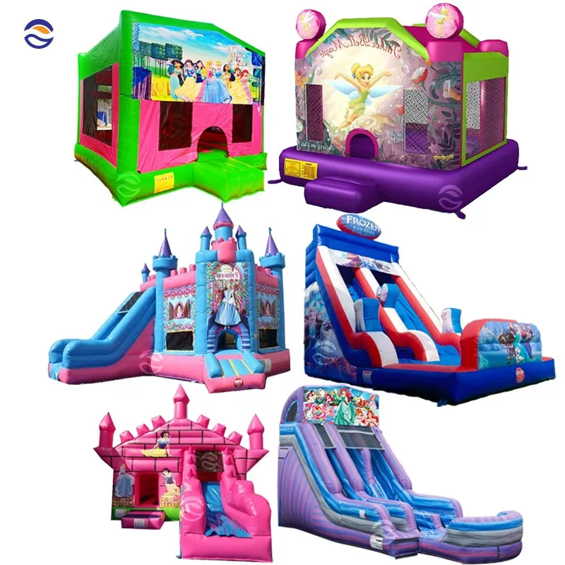 Industrial Custom Candyland Minnie Mouse Hot Air Balloon Basketball Hoop for art panel Inflatable Bounce Bouncy Houses Castle