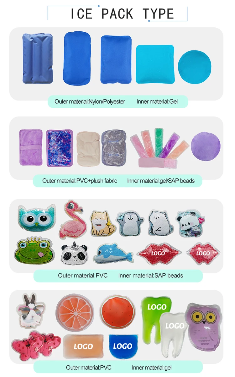 Moen customized various shape ice pack first aid ice packs for swellings inflammation sprains toothache
