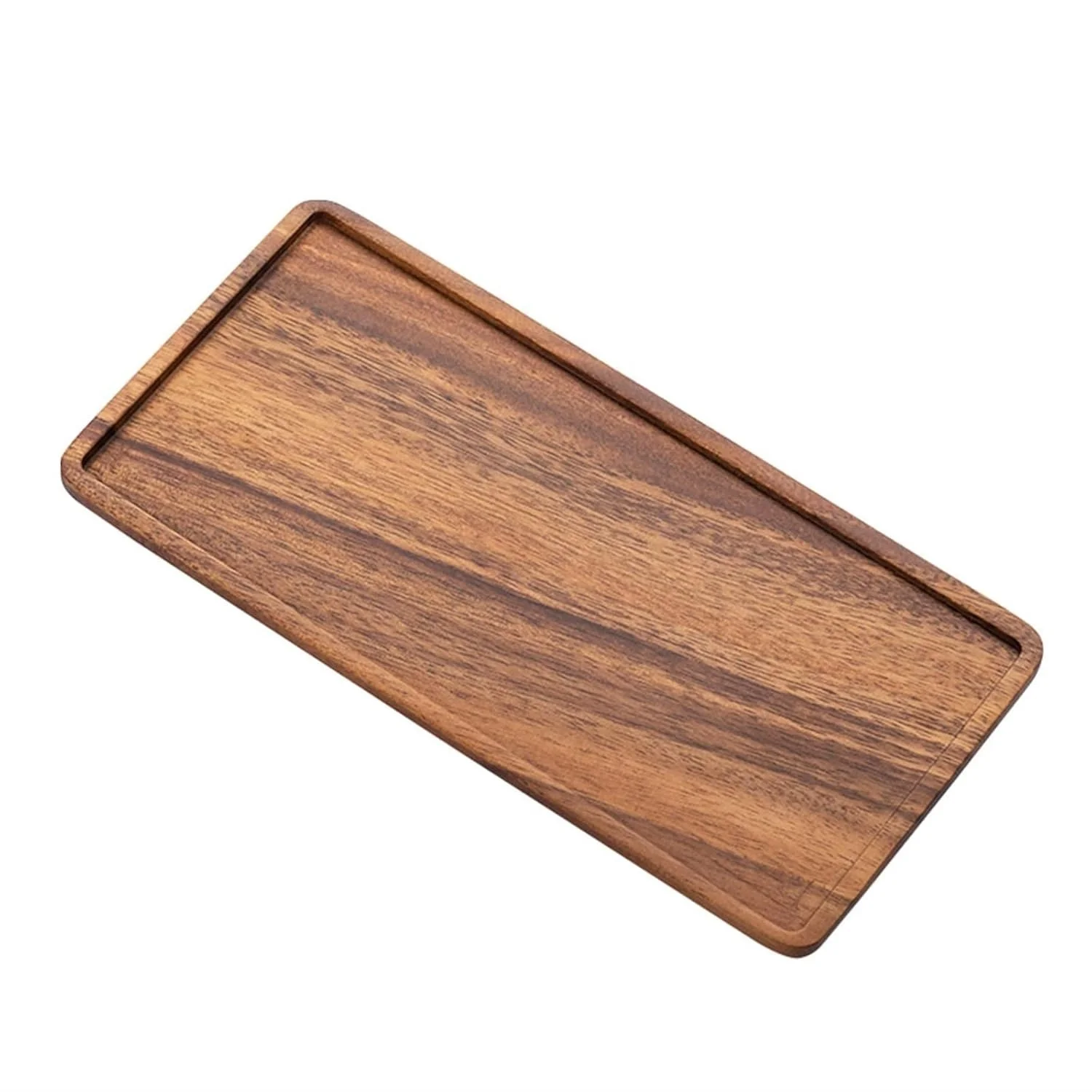Handmade Acacia Wood Rectangle Serving Tray Custom Size Home Kitchen Storage Tray for Food and Decorative Styling