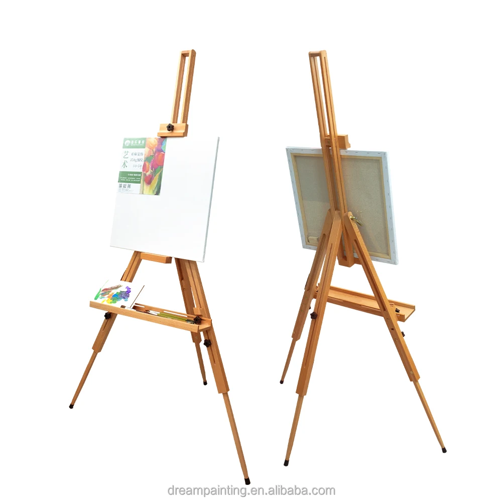 158CM Large Easel Beech Wood Painting Easel Stand Artist Floor Easel for Art Studio Painting Display Stand