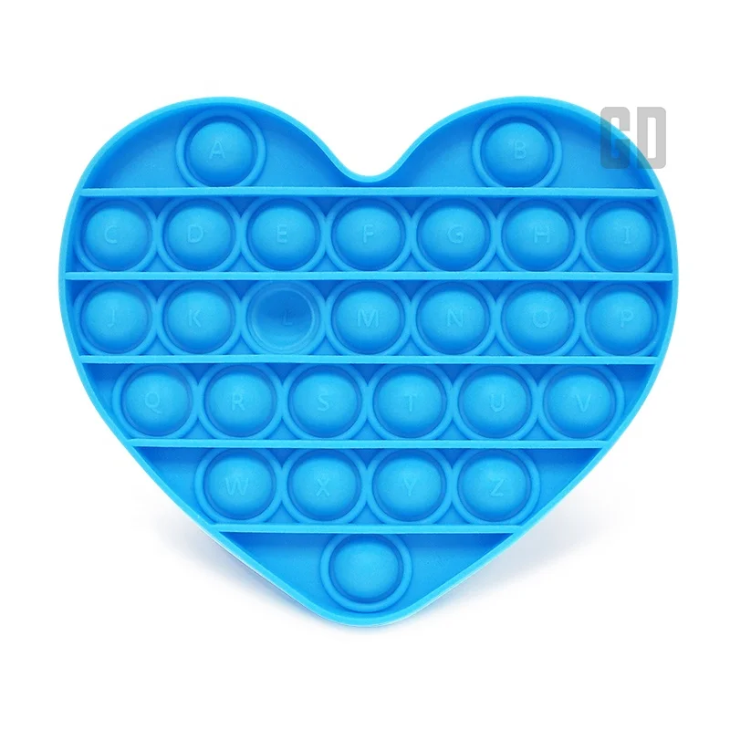 Push Pop Bubble Fidget popit fidget toy blue heart