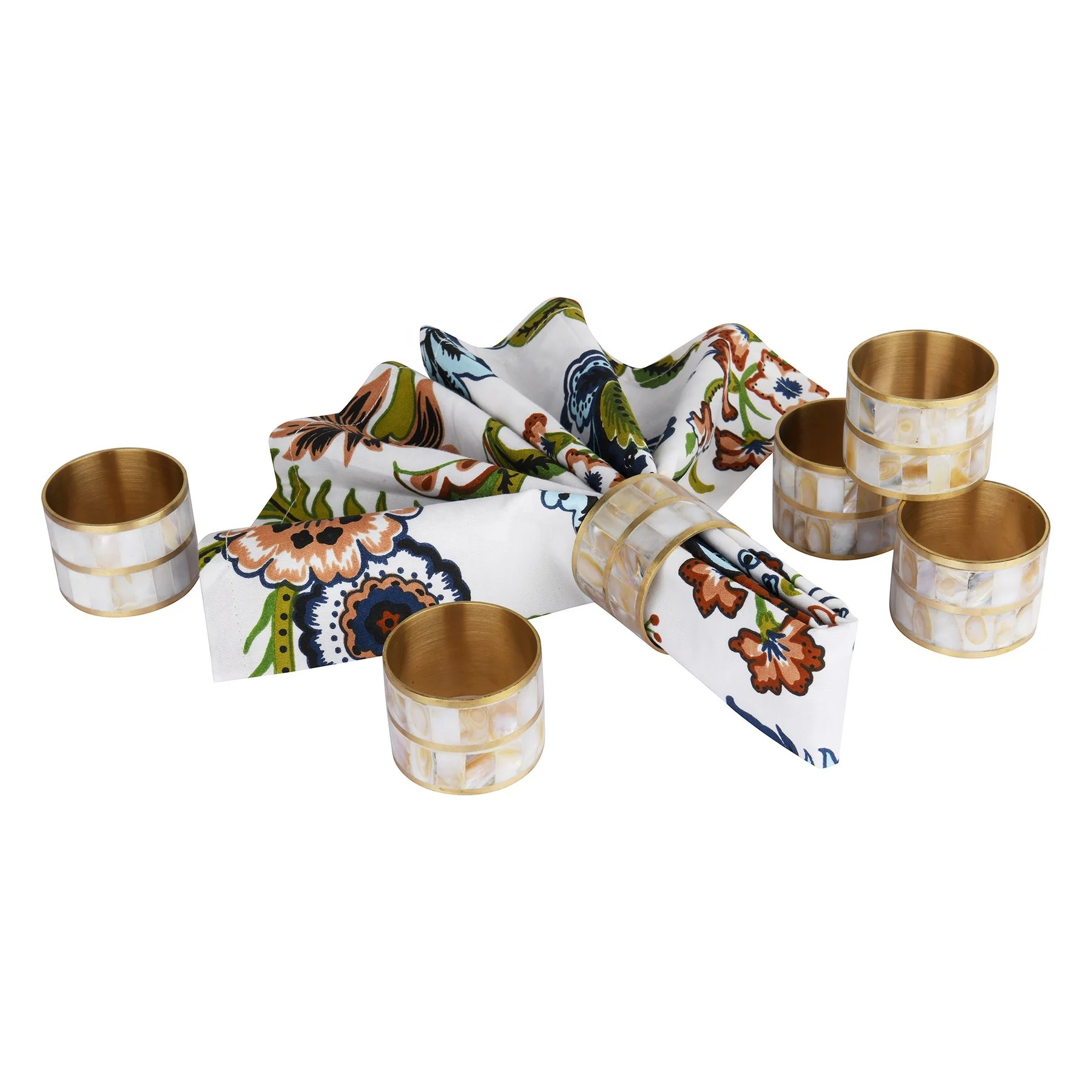 Декоративные кольца для салфеток из латуни и жемчуга уникальные натуральные аксессуары роскошной посуды