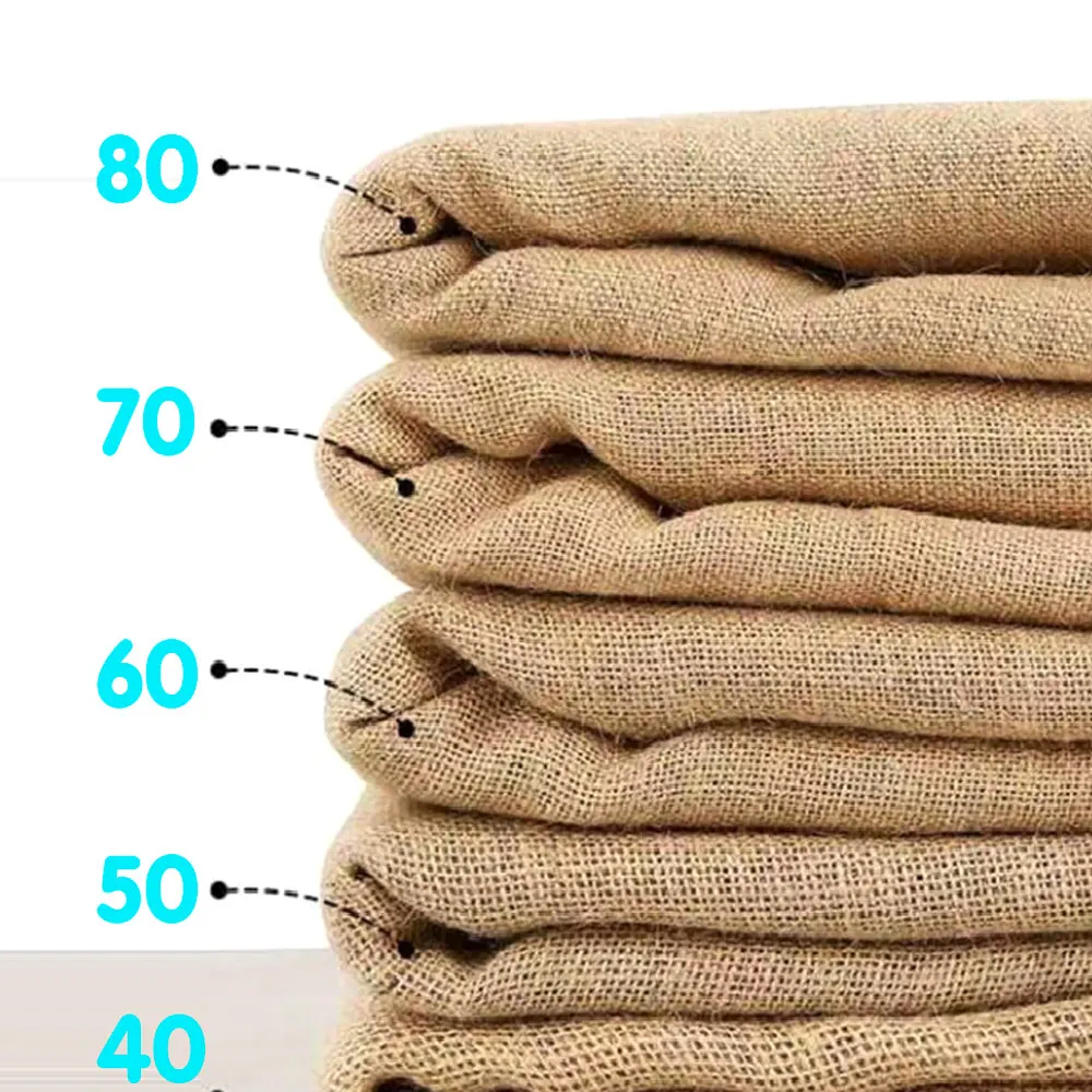 Bamboo Linen Fabric 6060 Cotton Jute Cloth Jute Burlap Hessian Cloth 100% Jute Tote For Construction Decoration Packing
