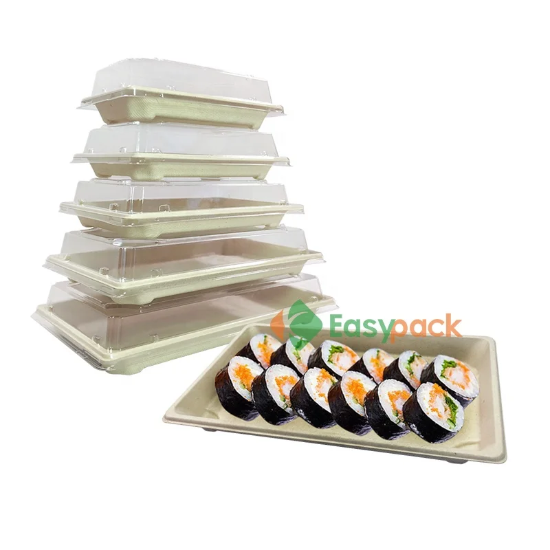 Disposable takeaway biodegradable packaging sushi box paper