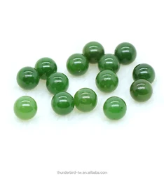 High quality half drilled 10mm Loose gemstone bead A grade natural genuine green jade nephrite