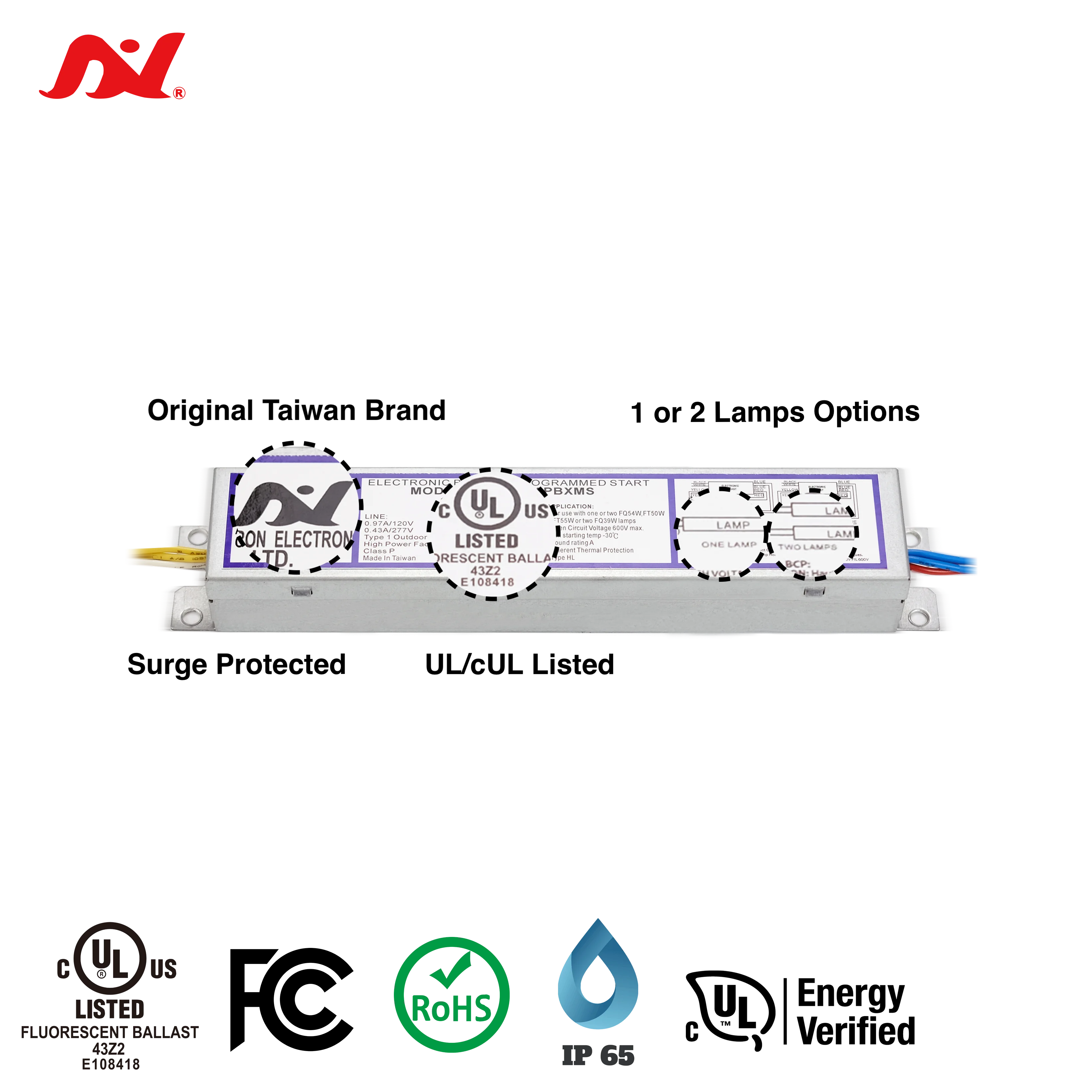 UL T5 4x39Watt Fluorescent Ballast Types 347V