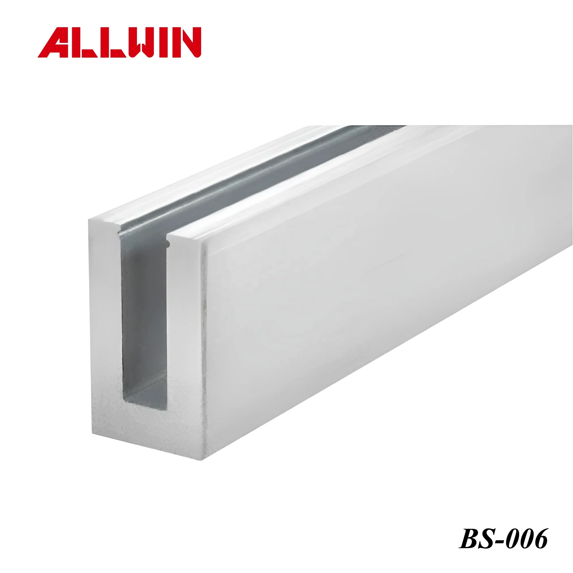 Modern Design Tempered Glass & Stainless Steel U Profile Channel for Hotel Use