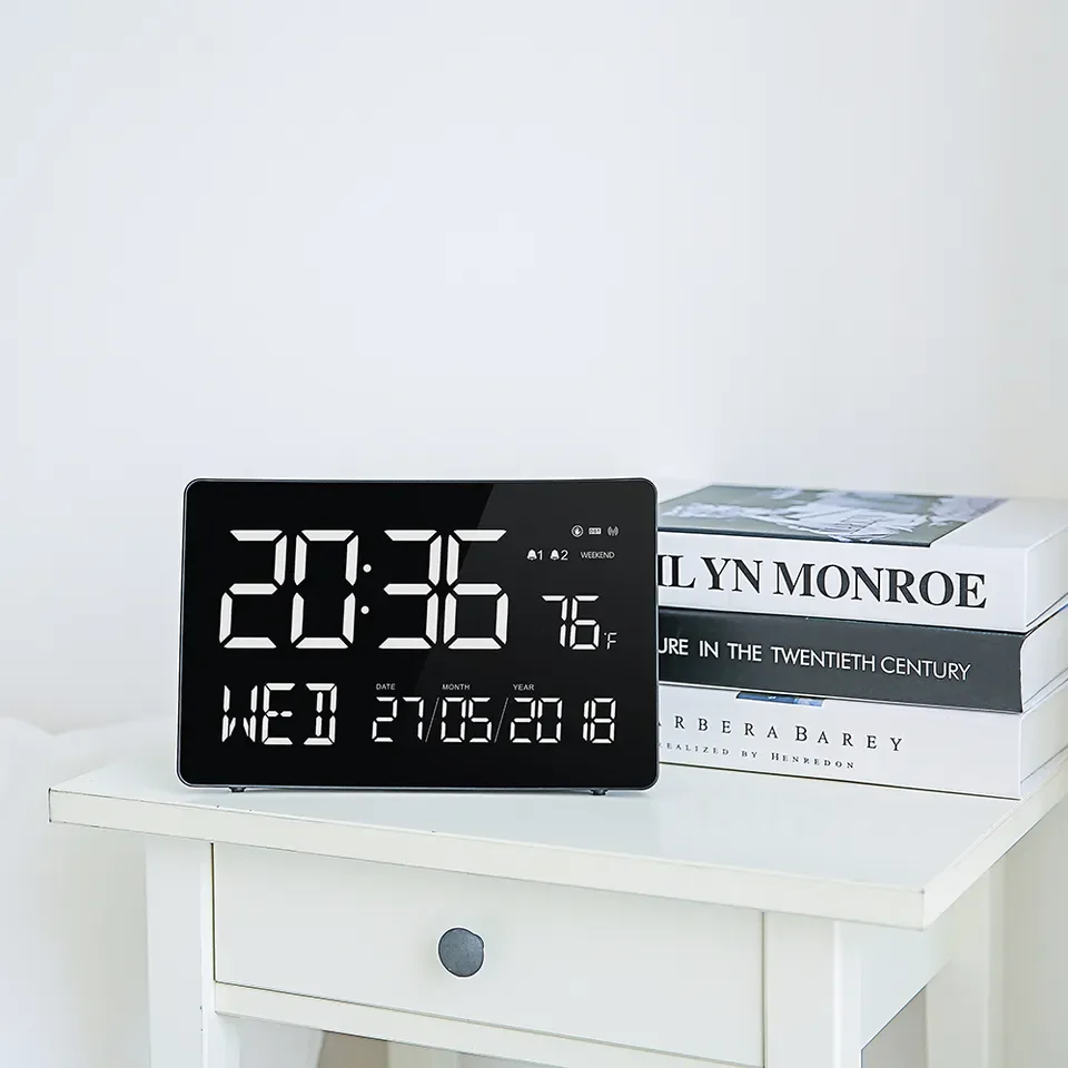 Multifunction LED display alarm clock memory loss with dual alarm and adjustable brightness dementia alarm clock for bedroom