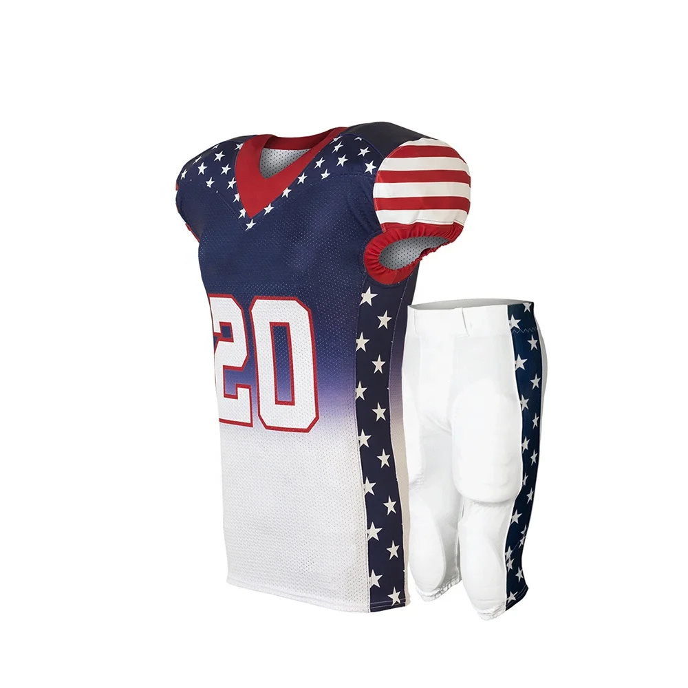 Custom Latest Design American Football Jersey Practice pant Uniforms Men Sublimation Kids Shorts OEM Customized Spandex Logo Age