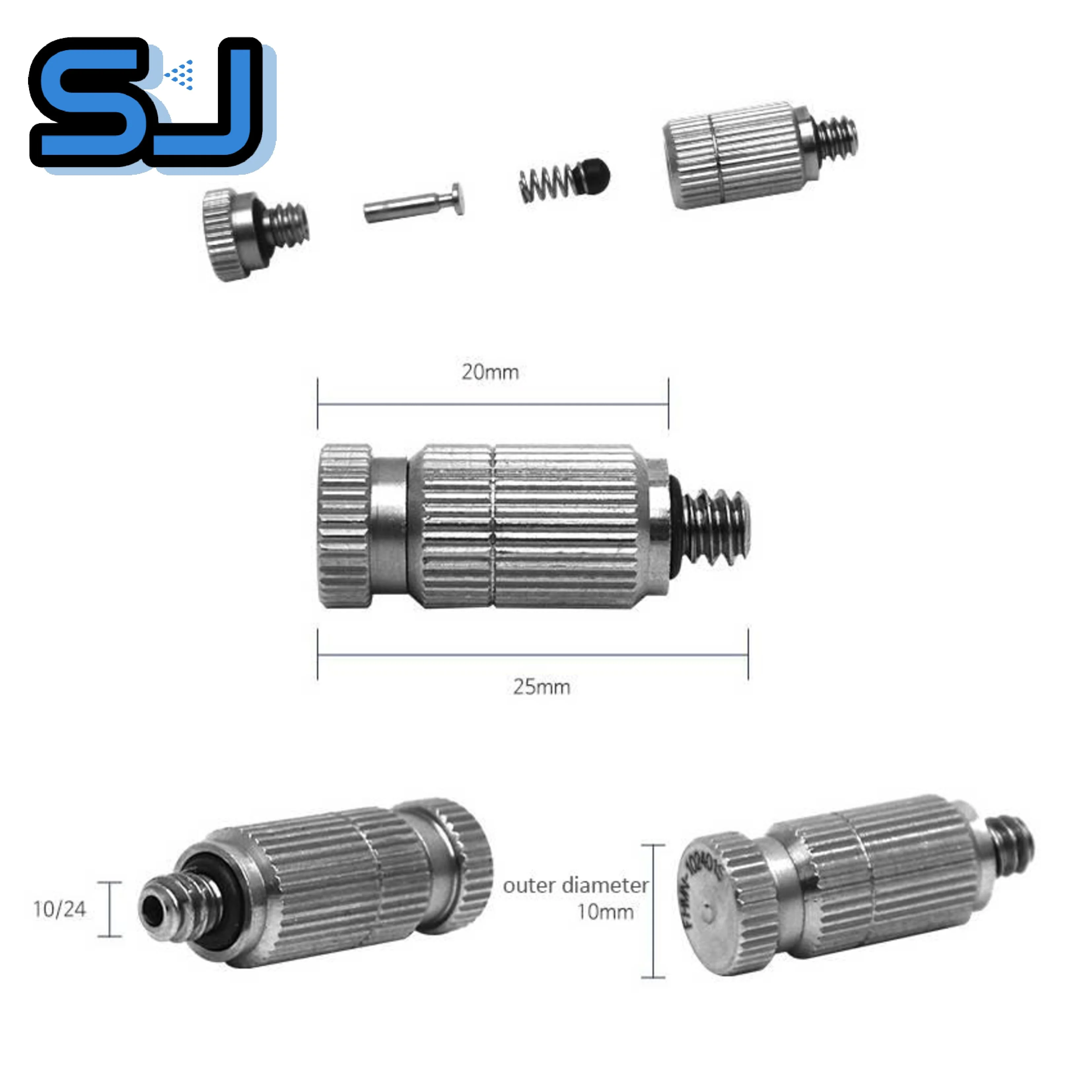 Taiwan Shinj Metal Drip Free Poultry Farm Cooling Mist Spray Nozzle