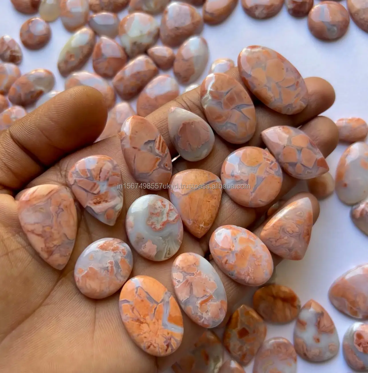 Natural cotton candy agate cabochon loose gemstone available for sale Good quality material for Jewelry Making