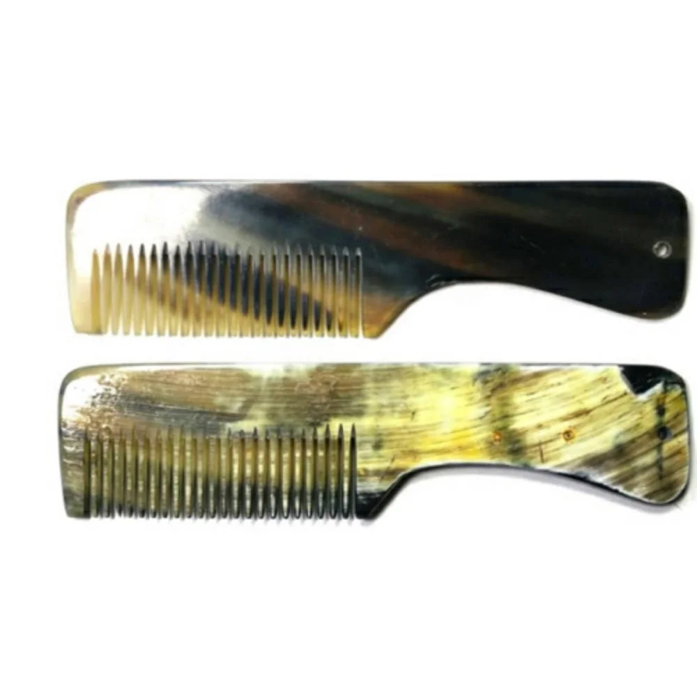 NATURAL BUFFALO LONG HANDLE HORN COMB HAIR CARE ACCESSORIES HAIR STYLING TOOLS HORN COMBS