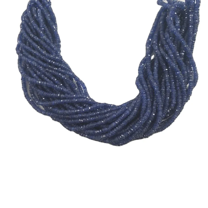 
 Граненые бусины с синим сапфиром 2-4 мм длиной 16 дюймов для изготовления ювелирных изделий  