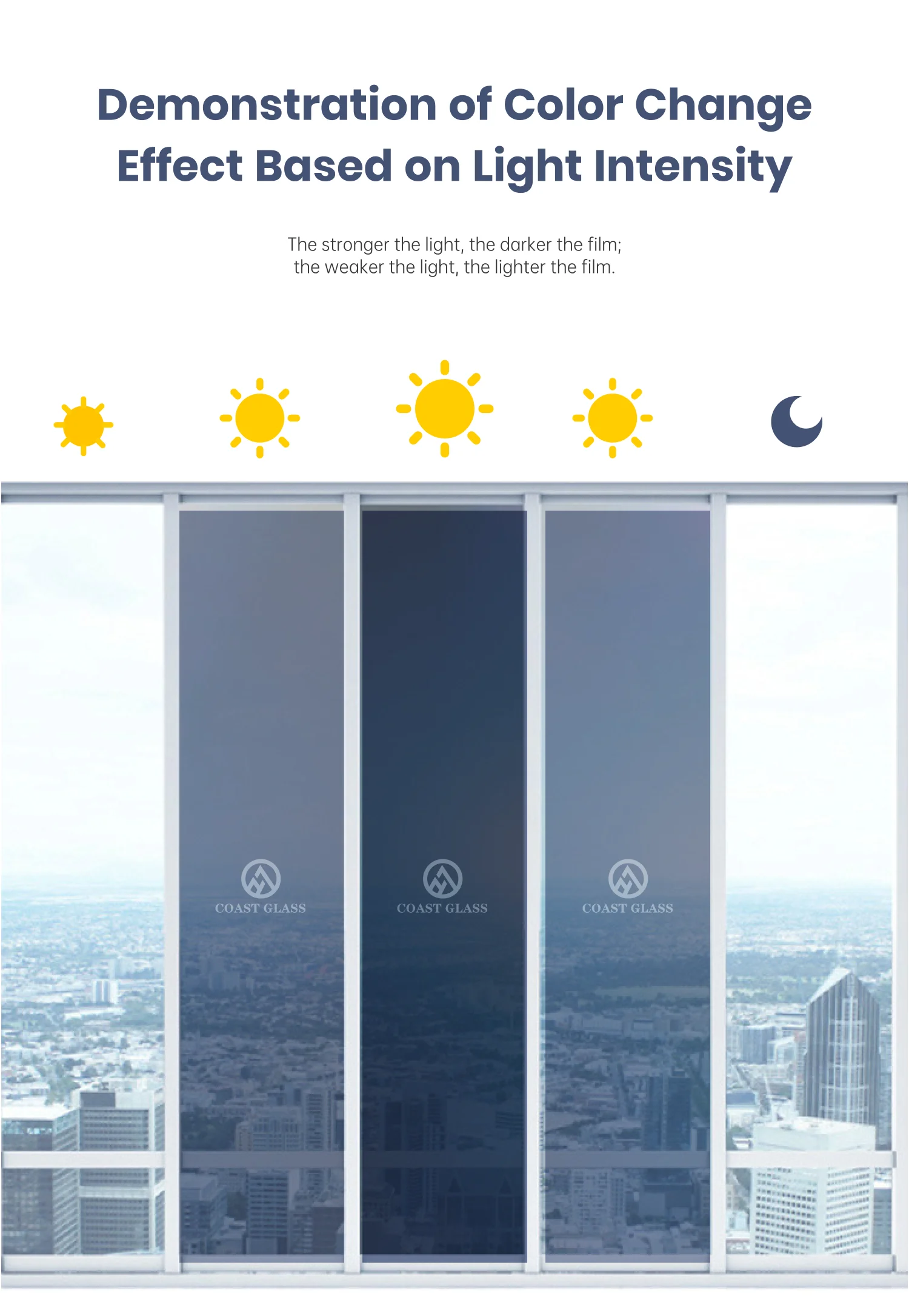 Photochromic Window Film UV Color Change Self Adhesive Anti-Glare Safety Explosion-proof Decorative Film