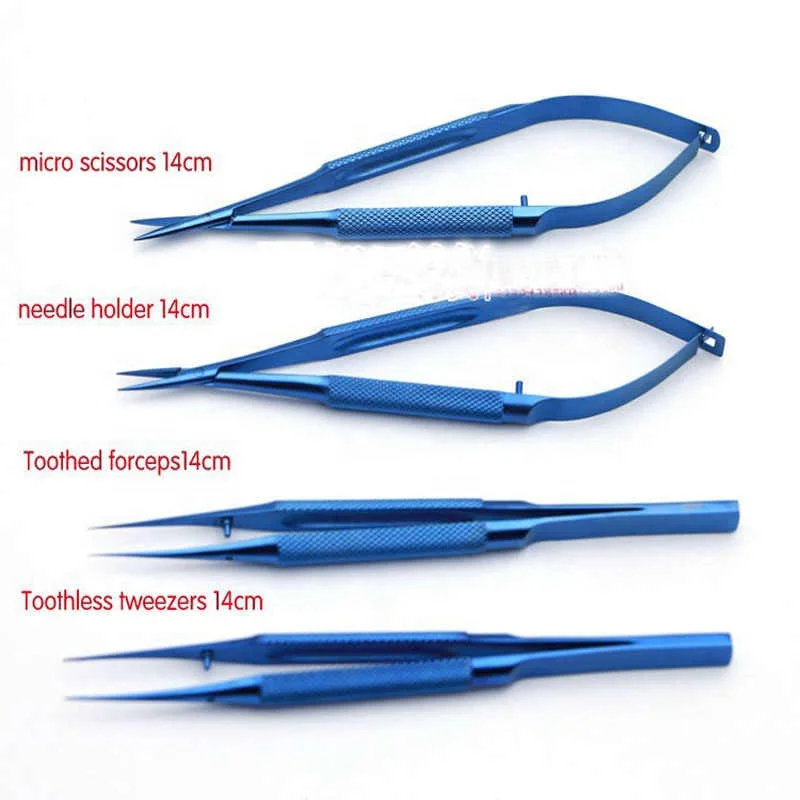  Титановые ножницы Самые продаваемые титановые наборы микроножниц Набор хирургических ножниц для офтальмологии хирургические инструменты от uamed