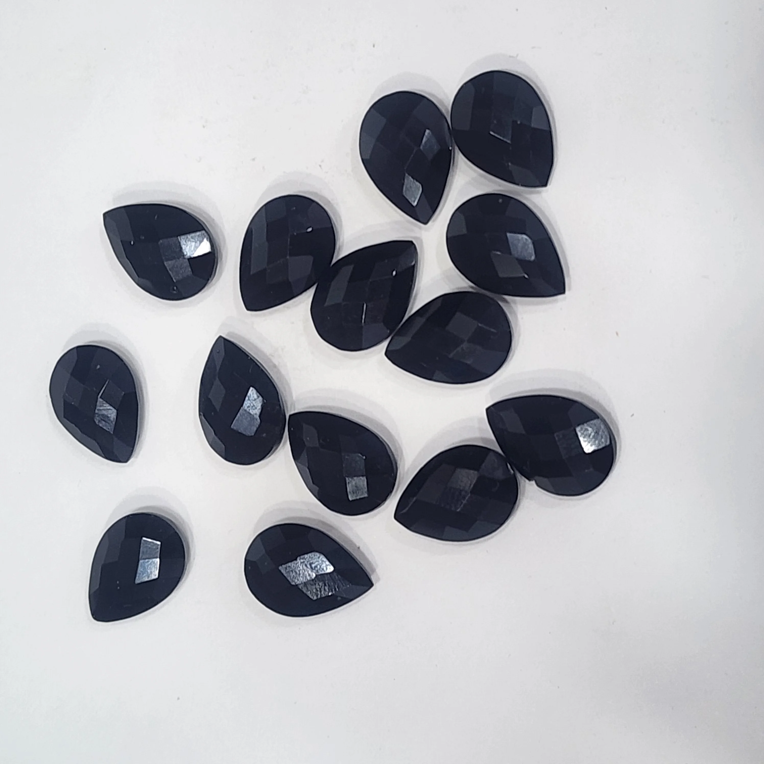 High Quality Teardrop Cut Natural Black Onyx Loose Gemstones Excellent for Astonishing Jewelry Making