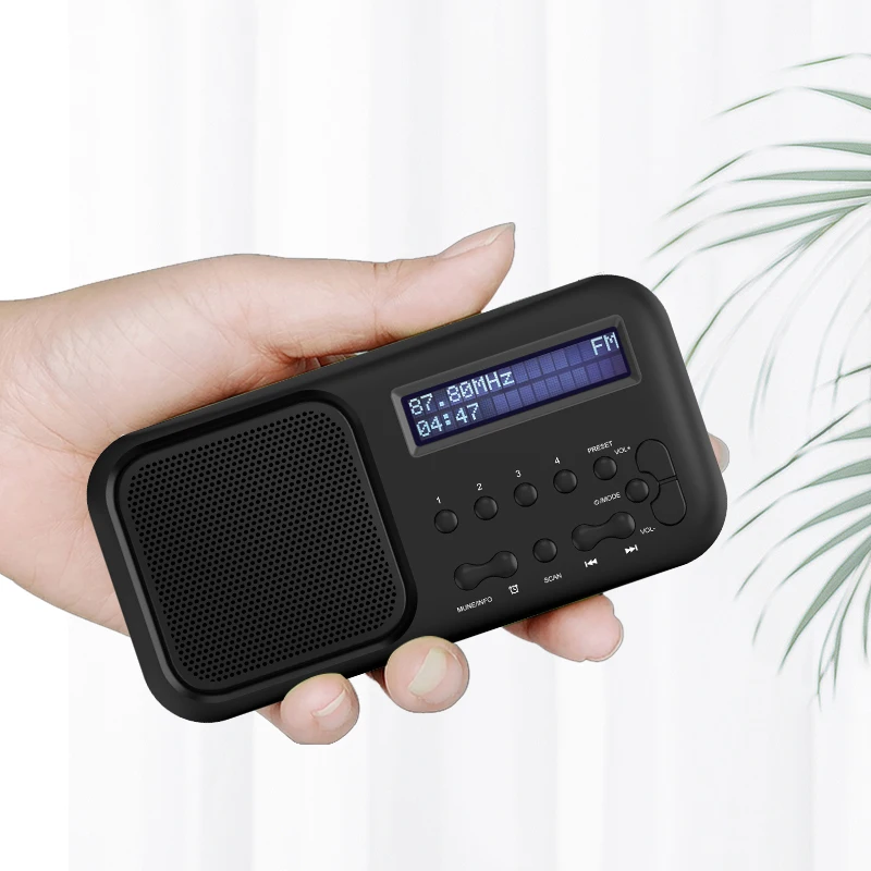 Factory Customize Vintage Portable BT 5.0 Speaker With Alarm LED Display DAB FM USB/TF Radio
