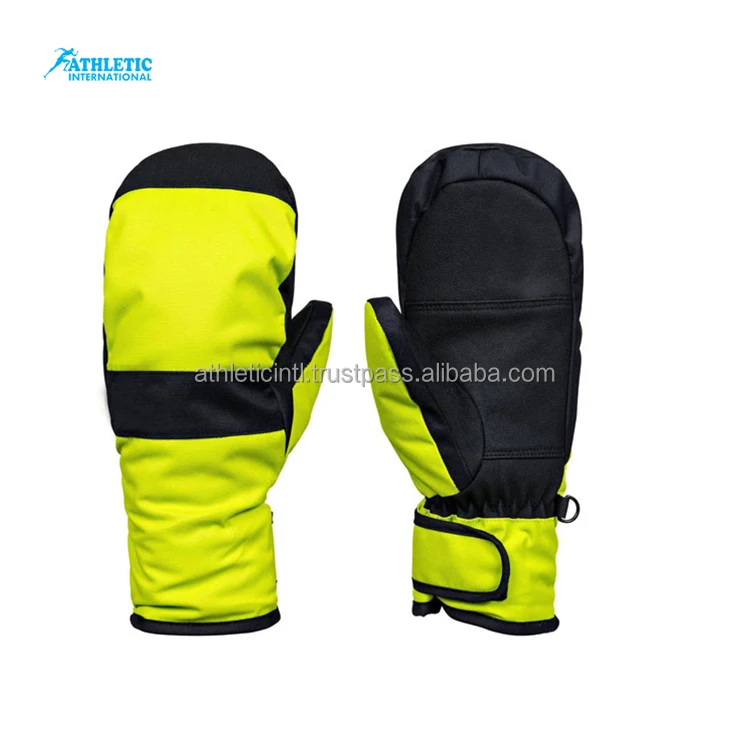Ski Mitten gloves Winter Gloves 30F Coldproof Thermal Water Resistant Deerskin Suede Leather Snow Ski Gloves Custom