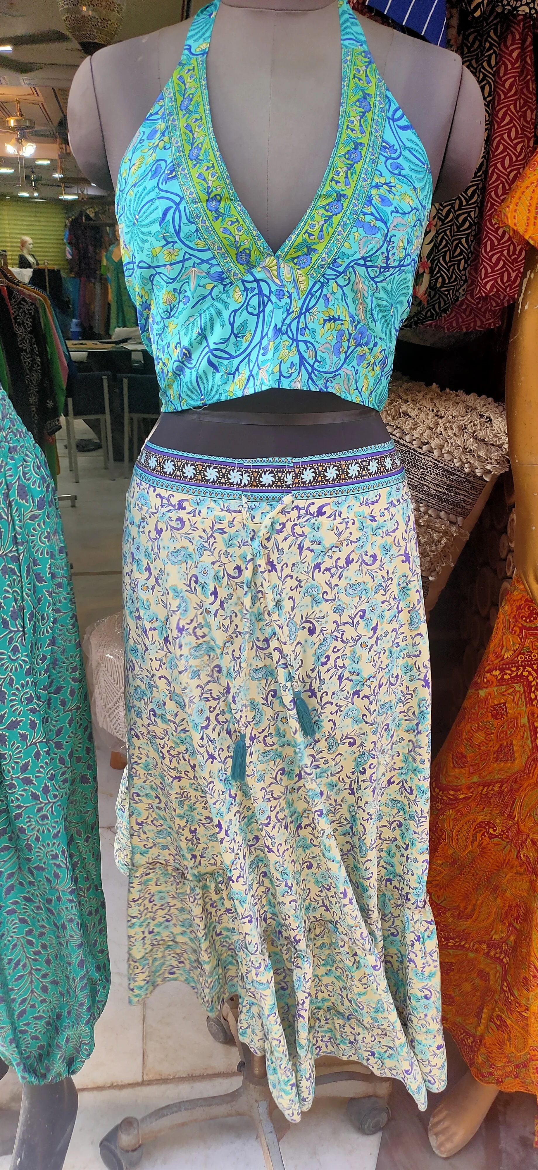 Bohemian silk dress Silk Saree 100% Best Quality Boho Women Fashion Beach Wear Casual Dress