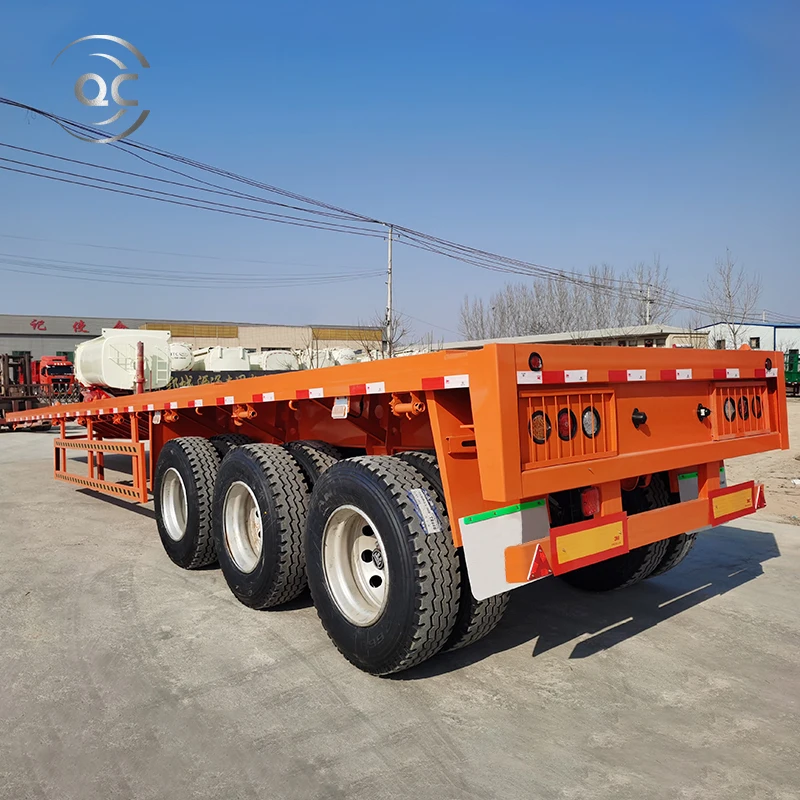 High Quality 20ft 40 ft 58feet Flat Top Semi Flatbed Trailers For Sale