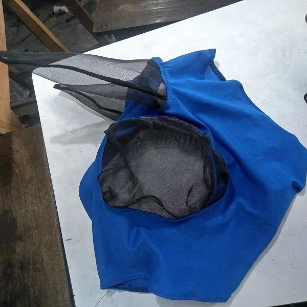 Red Black White Horse fly bonnet Elastic Veil With soft mesh Hood protects eyes ears full visibility fly veil Tack Shop Online