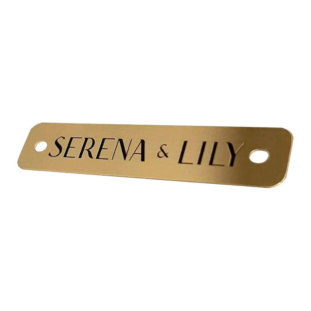 Durable Metal Nameplate Copper Serena & Lily for Metal Label with Two Holes